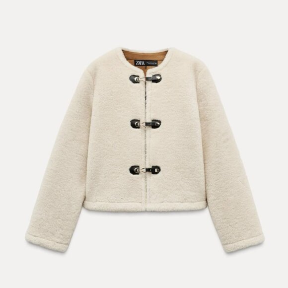 Zara Jackets & Blazers - Zara FAUX FUR JACKET WITH FIREMAN CLASP